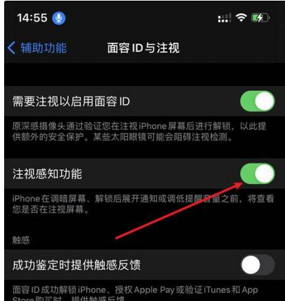 仁布苹果14维修网点分享iPhone14注视感知功能有什么用 